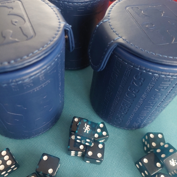 40 Blue Dice Set with 2 Containers MONKEY Dice - Picture 3 of 3